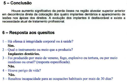 C�pia digitalizada de Laudo de Exame de Corpo de Delito